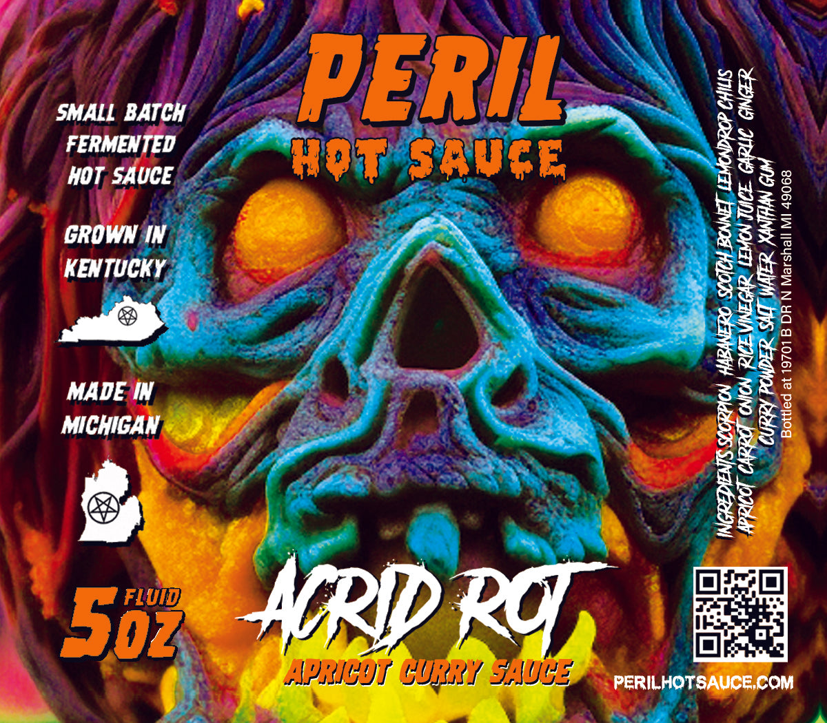 ACRID ROT Apricot Curry Special Edition wax dipped bottle